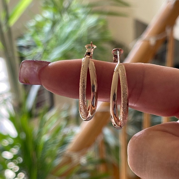 Woman gold earrings 14 kt gold with rose gold